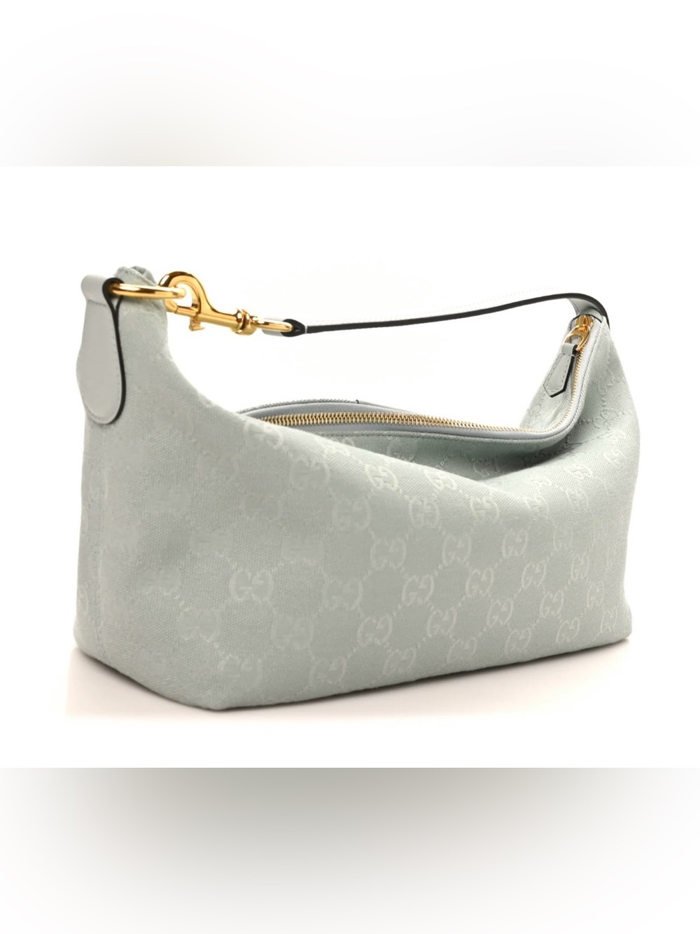Gucci Mint Green GG Jacquard Shoulder Bag with Gold Hardware - Picture 2 of 5